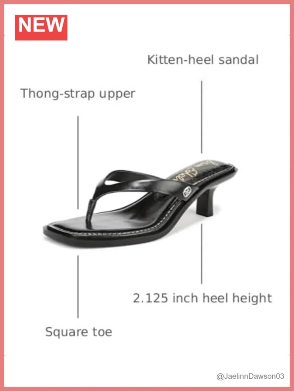 Sam Edelman Dollie Kitten Heel Thong Sandals Women's Square Toe Slip-On Heeled